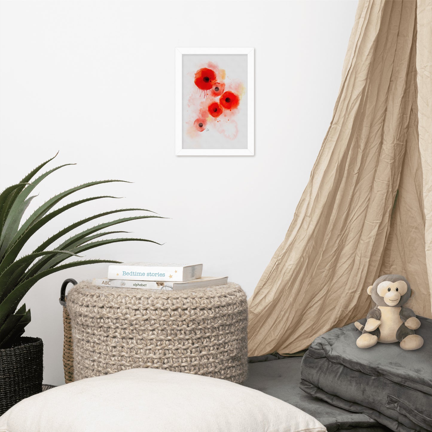 Framed matte paper poster - Coquelicots Poppies