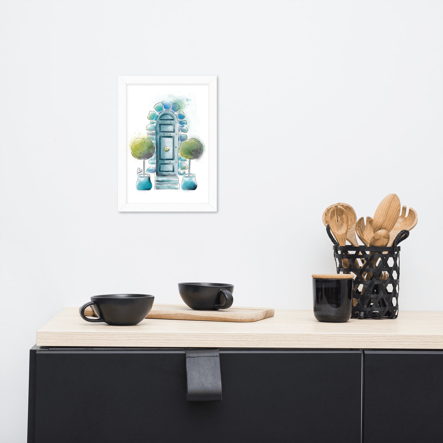The Topiary - French Watercolor - Framed matte paper poster
