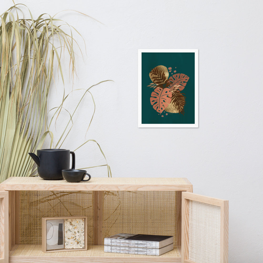 Framed matte paper poster - Arabian Wildlife Leaves Accent Piece