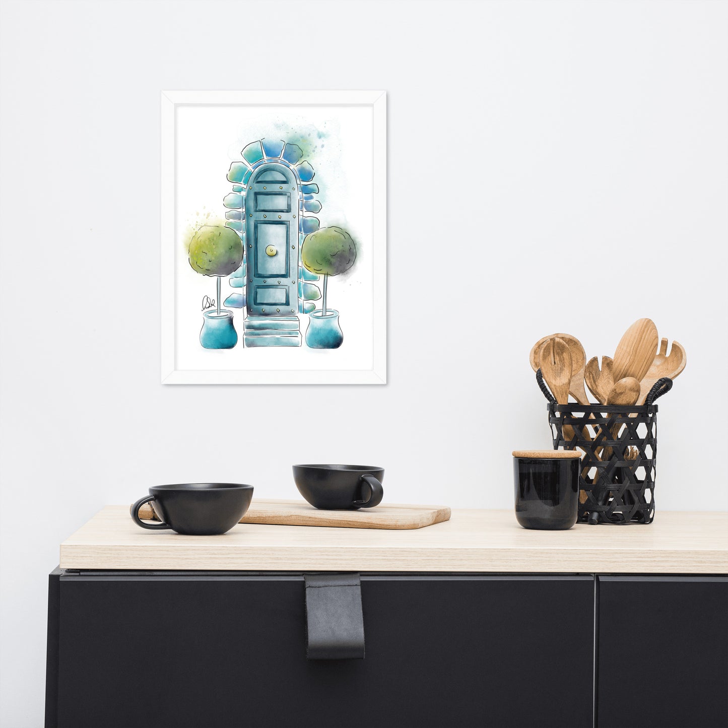 The Topiary - French Watercolor - Framed matte paper poster