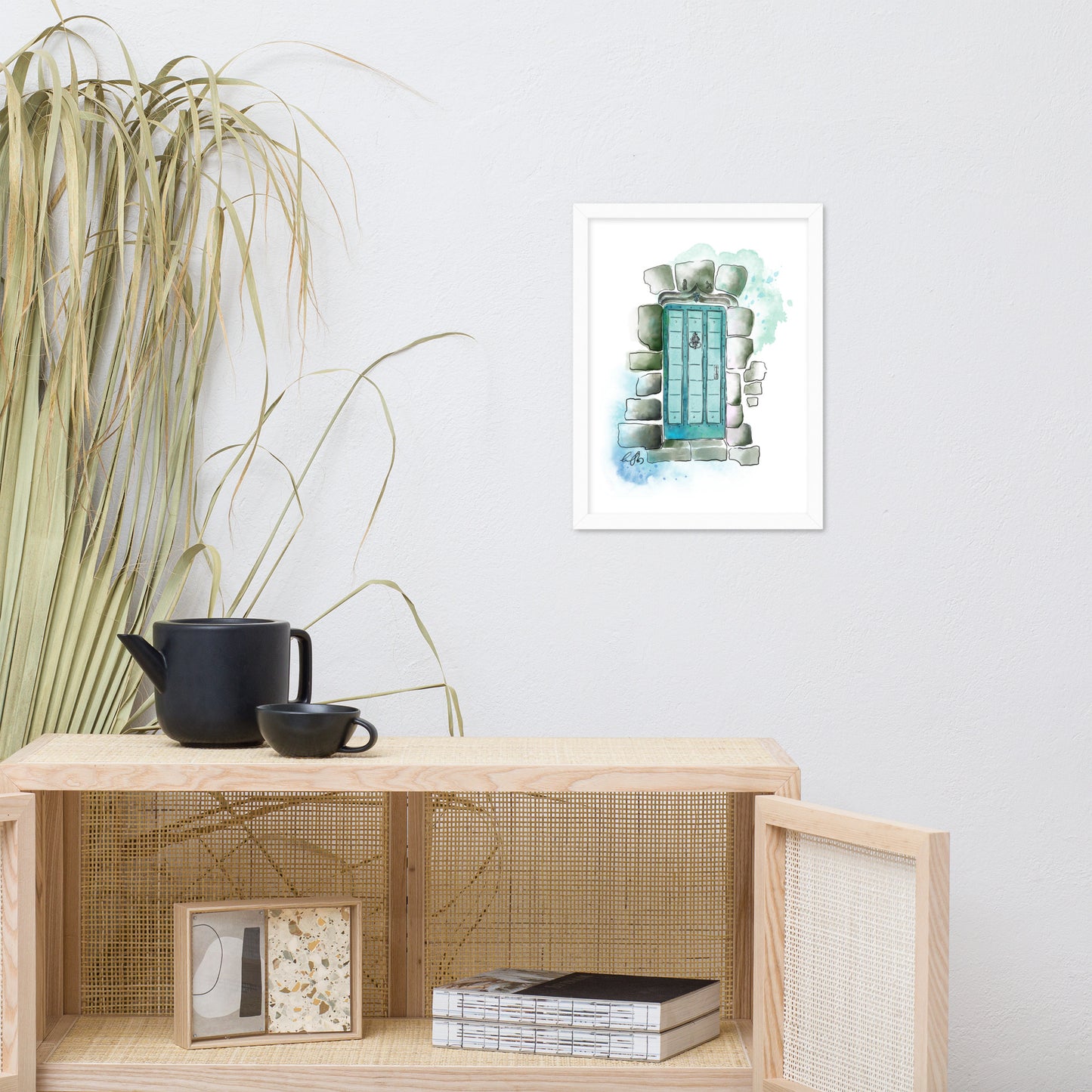 The Poets Door - French Watercolor - Framed matte paper poster