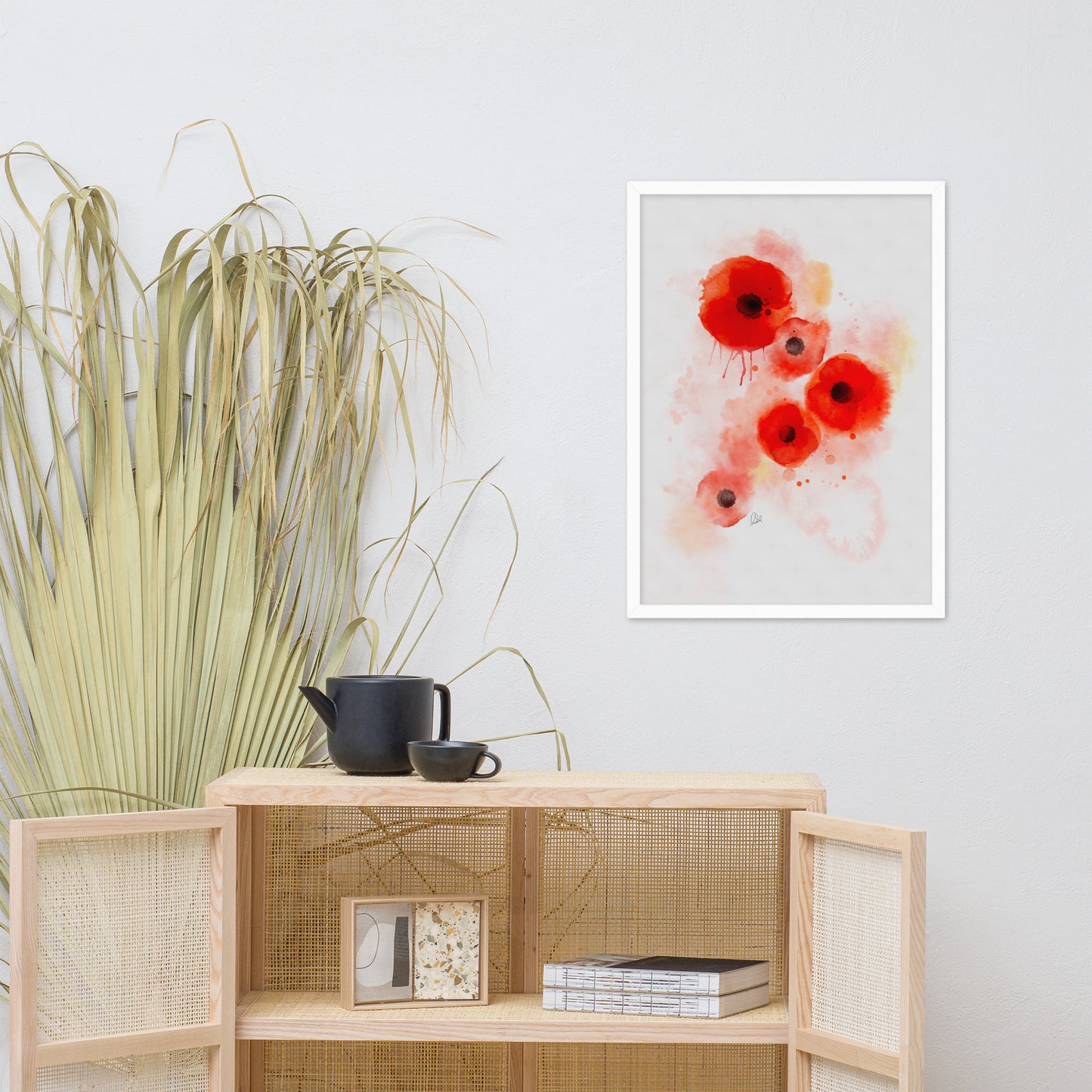 Framed matte paper poster - Coquelicots Poppies