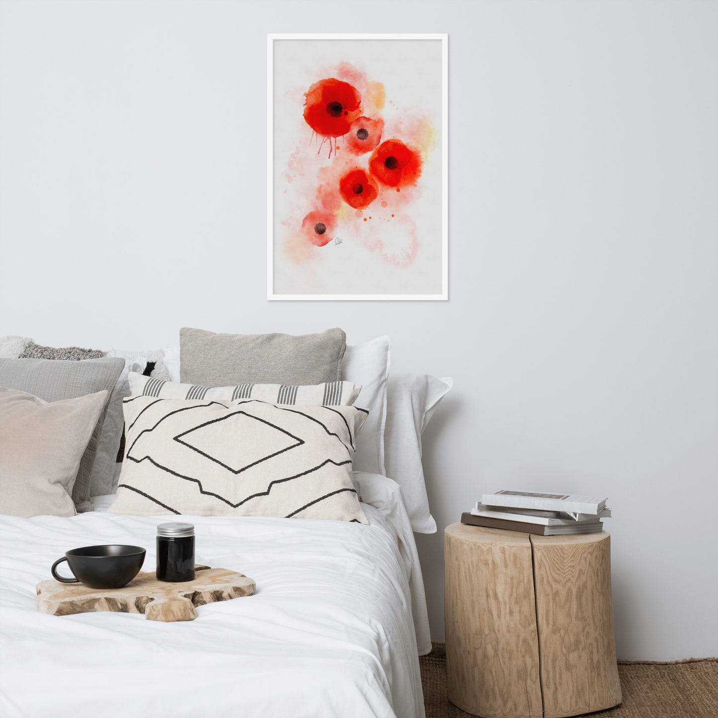 Framed matte paper poster - Coquelicots Poppies