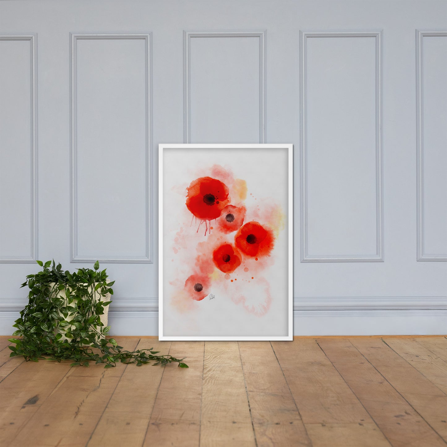 Framed matte paper poster - Coquelicots Poppies