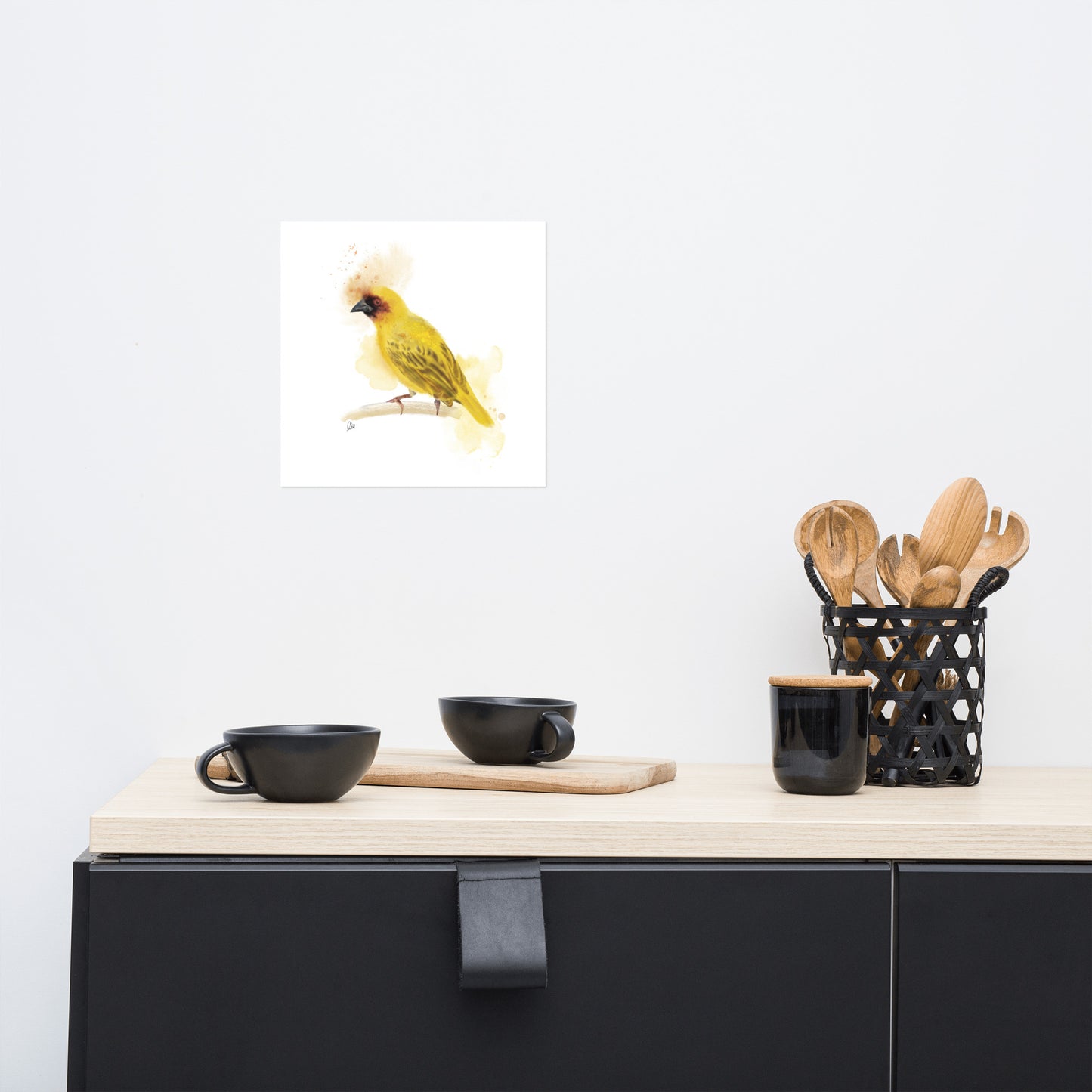 Ruppell's Weaver Bird Watercolor Poster