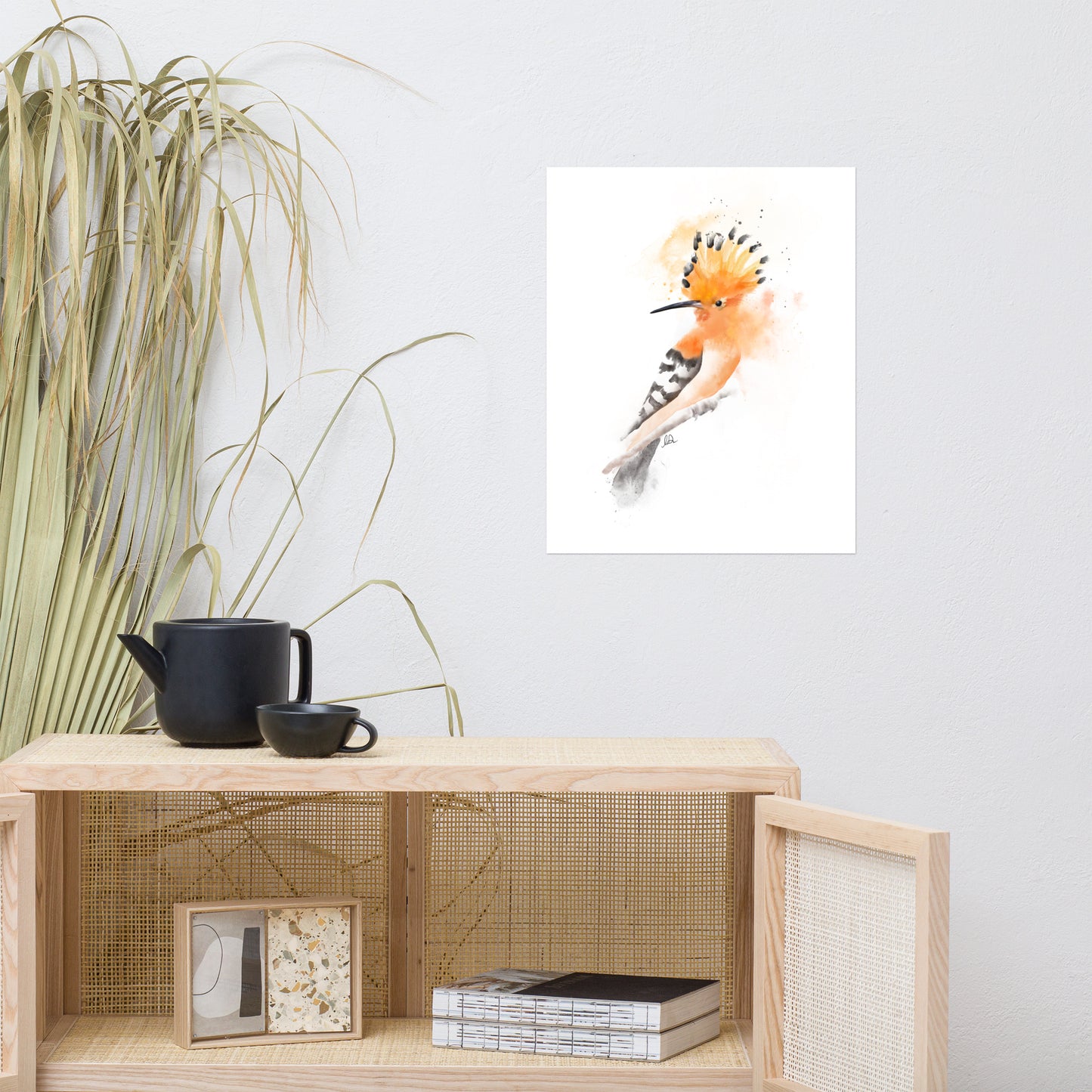 Hoopoe Bird Messy Watercolor Poster