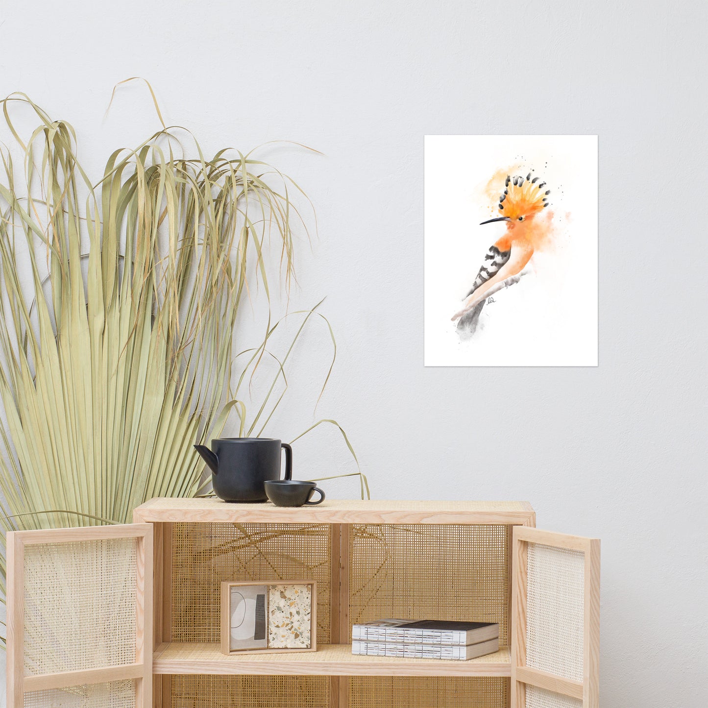 Hoopoe Bird Messy Watercolor Poster