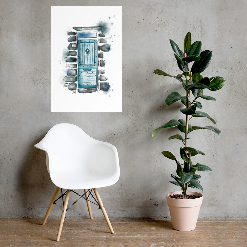 The Lucky Door - French Watercolor - Poster