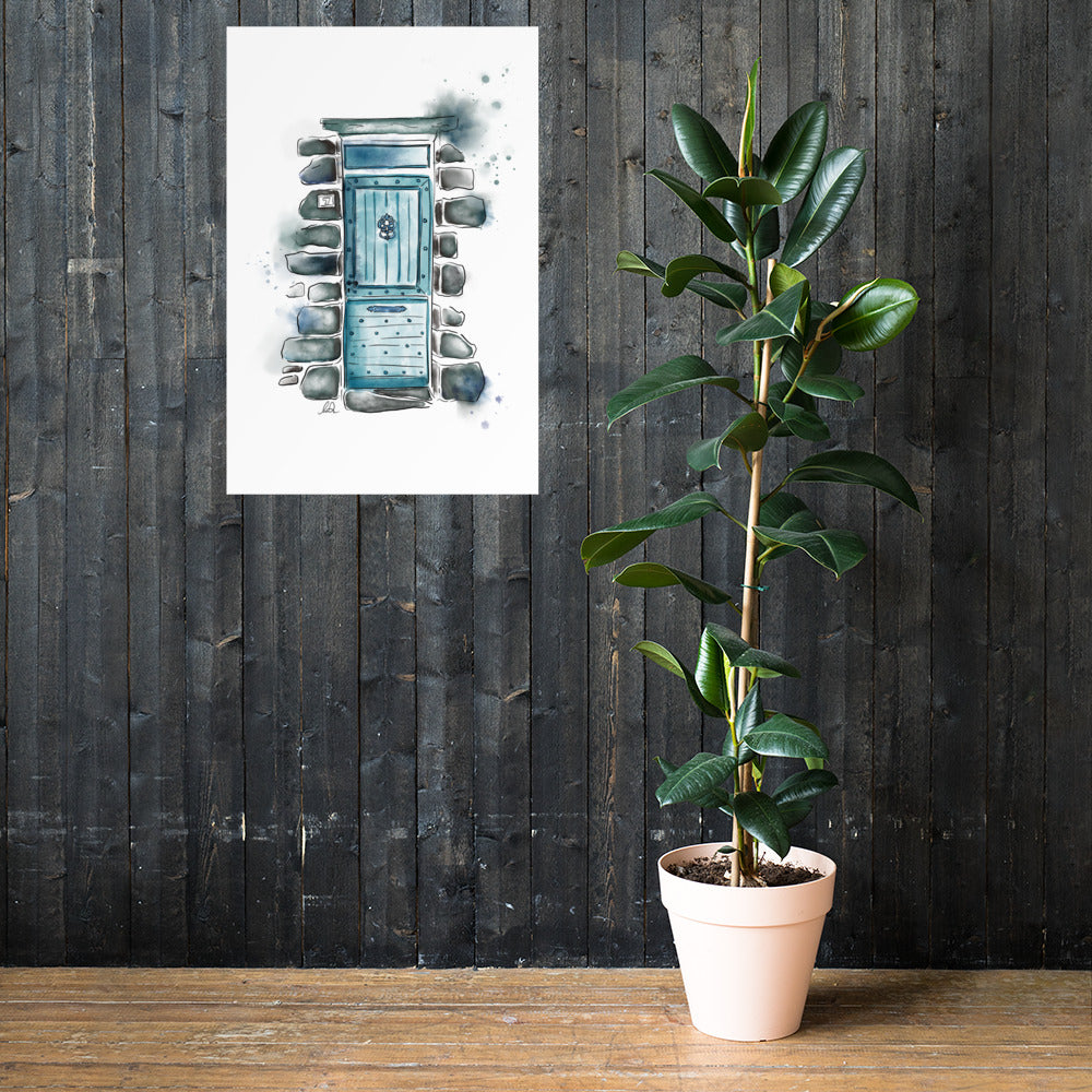 The Lucky Door - French Watercolor - Poster