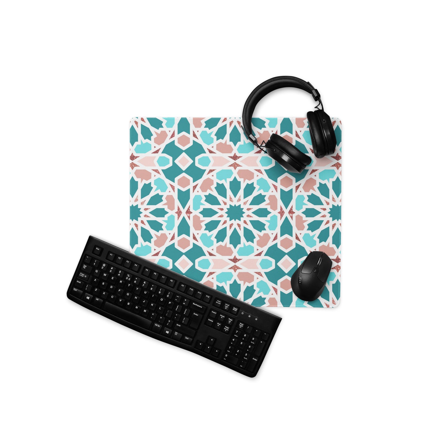 Gaming mouse pad - Geometric Pointed Star in Aqua