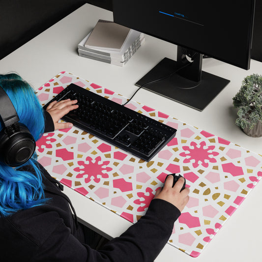 Desk Mat - Geometric Arabesque in Pinks