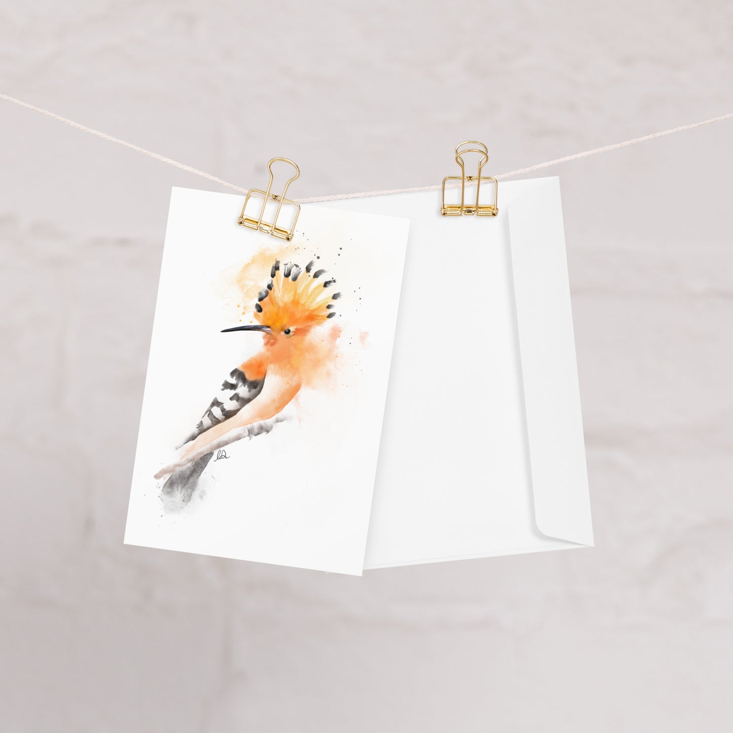 Hoopoe Bird Watercolor Greeting Card
