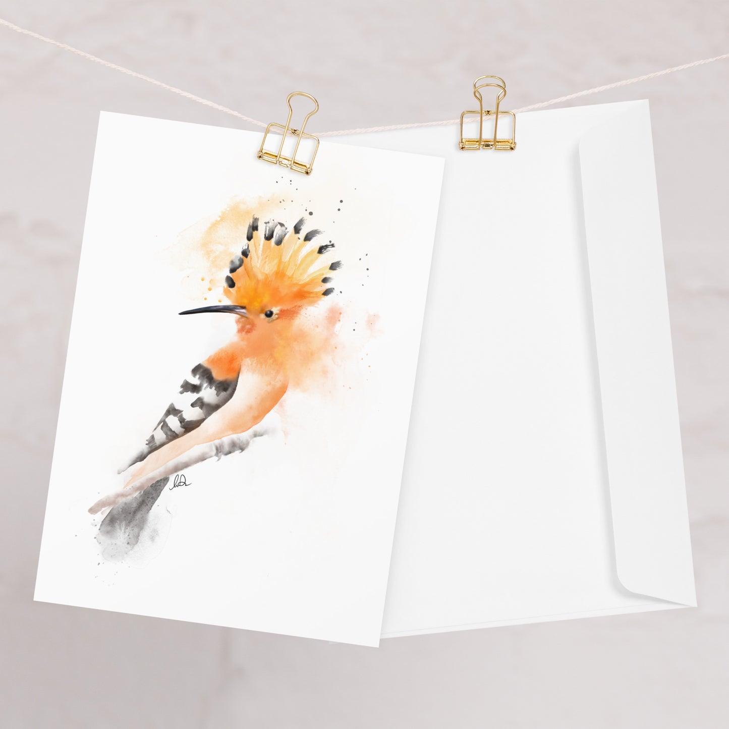 Hoopoe Bird Watercolor Greeting Card