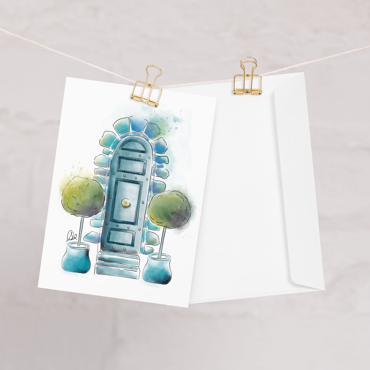 The Topiary - French Watercolor - Greeting card