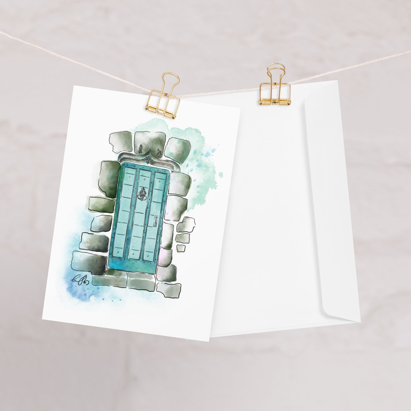 The Poets Door - French Watercolor - Greeting card