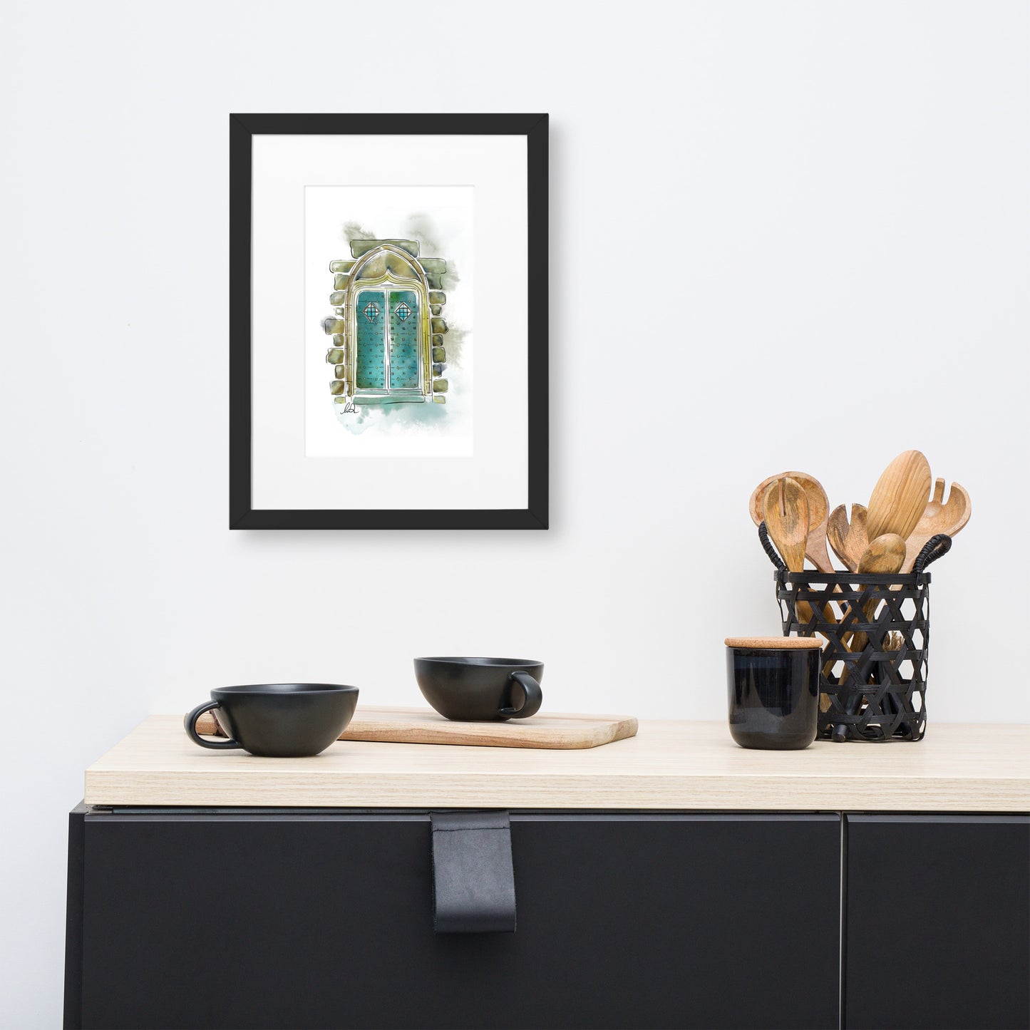 Porte du Chateau de Pompadour Watercolor - Matte Paper Framed Poster With Mat