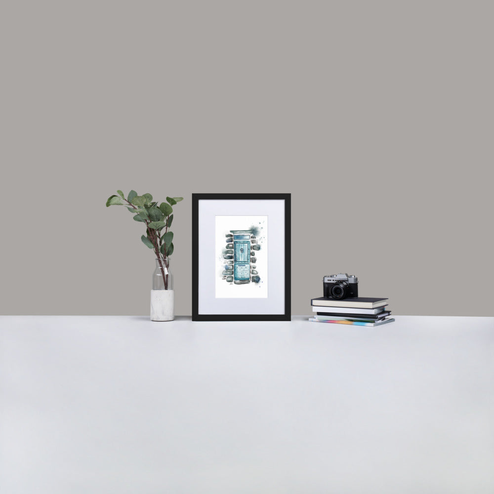 The Lucky Door - French Watercolor - Matte Paper Framed Poster With Mat