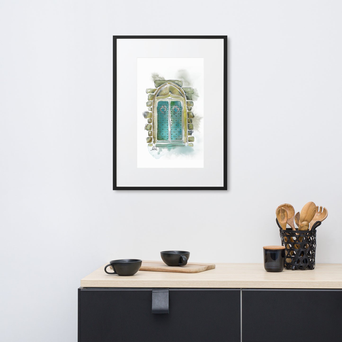 Porte du Chateau de Pompadour Watercolor - Matte Paper Framed Poster With Mat