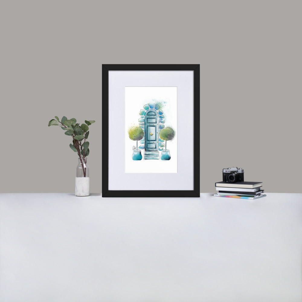The Topiary - French Watercolor - Matte Paper Framed Poster With Mat
