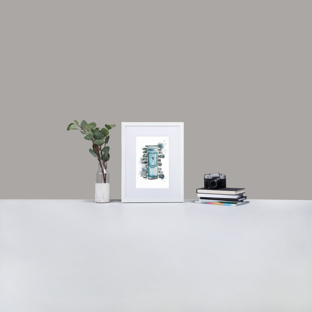 The Lucky Door - French Watercolor - Matte Paper Framed Poster With Mat