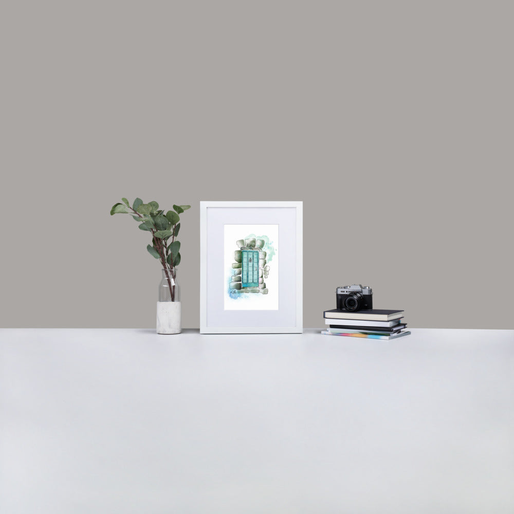 The Poets Door - French Watercolor - Matte Paper Framed Poster With Mat
