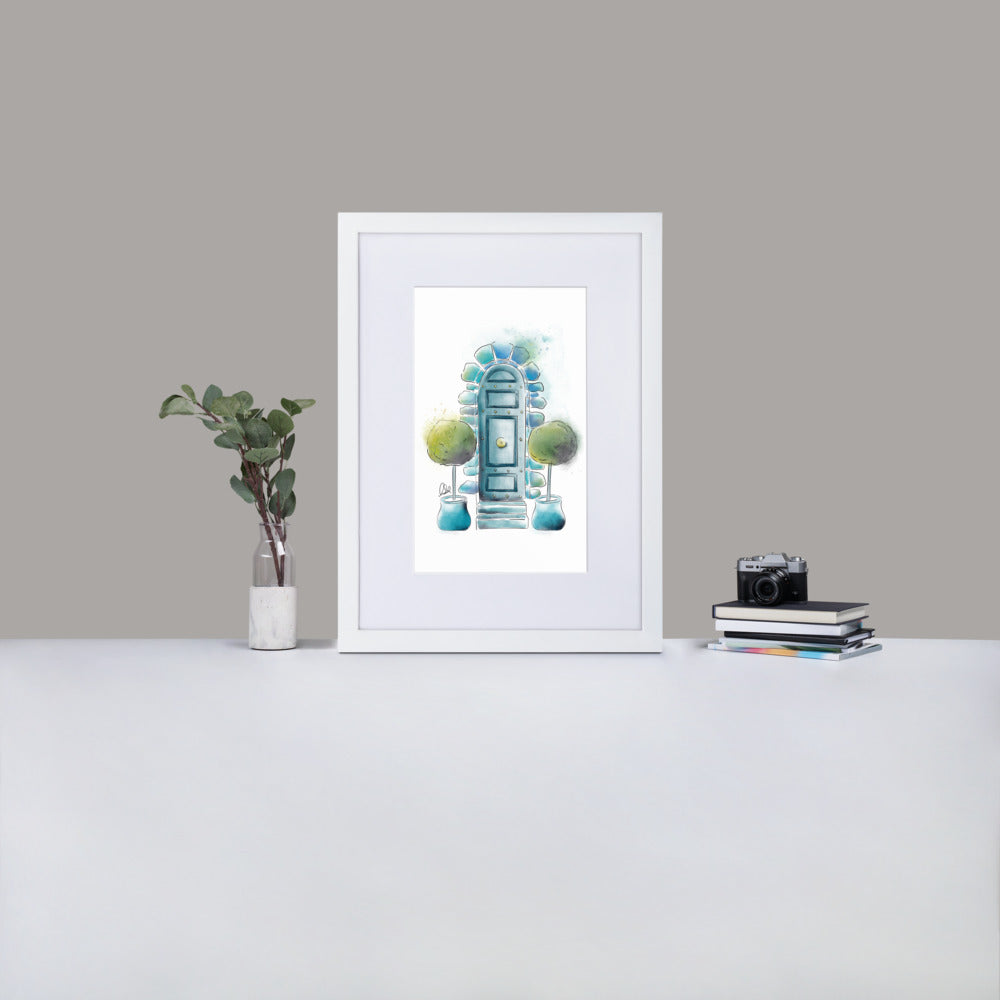 The Topiary - French Watercolor - Matte Paper Framed Poster With Mat