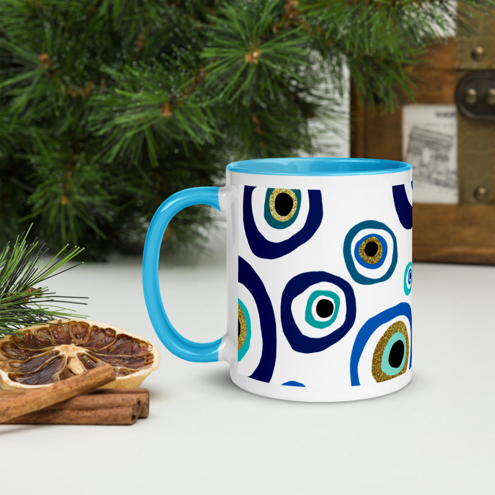 Mug with Color Inside - Nazar Evil Eye design
