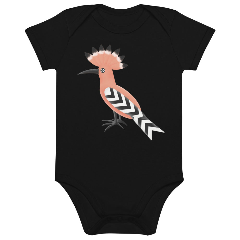 100 % Organic cotton baby bodysuit 🍃 Hoopoe Bird