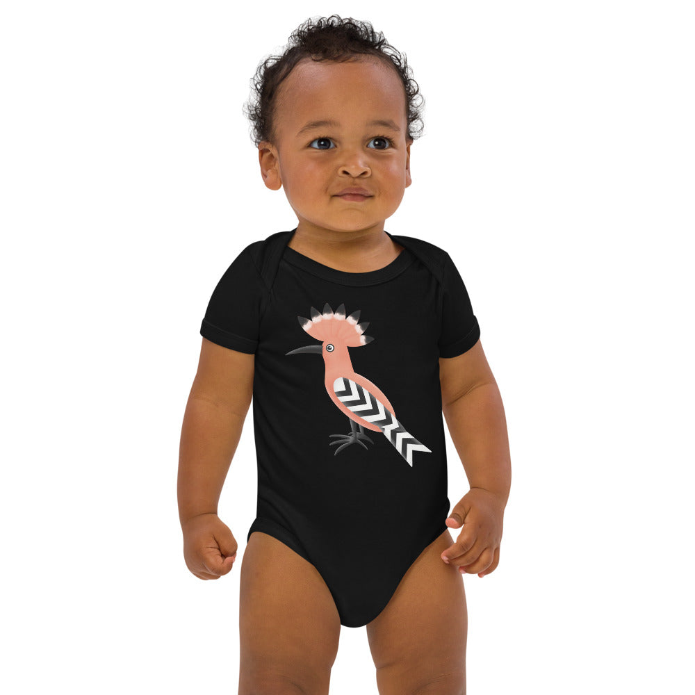 100 % Organic cotton baby bodysuit 🍃 Hoopoe Bird