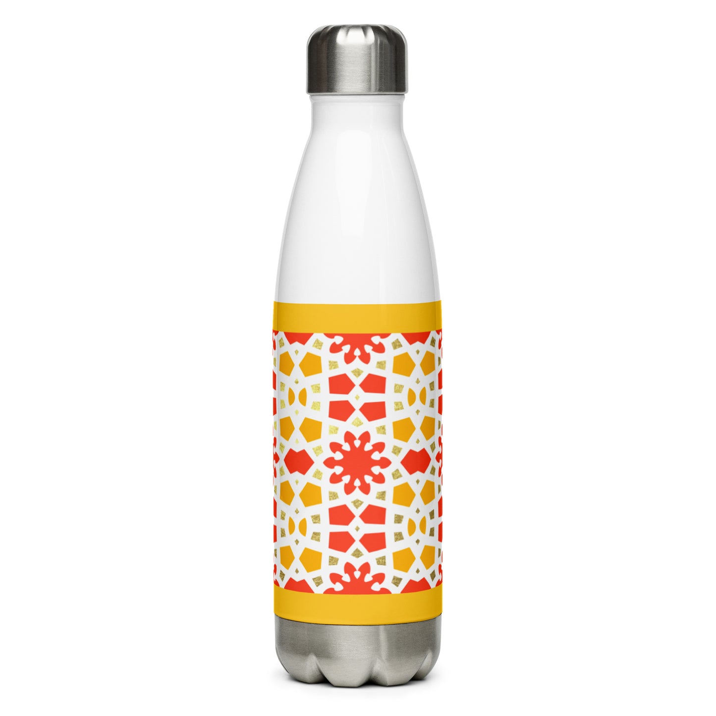 Stainless Steel Water Bottle - Geometric Citrus