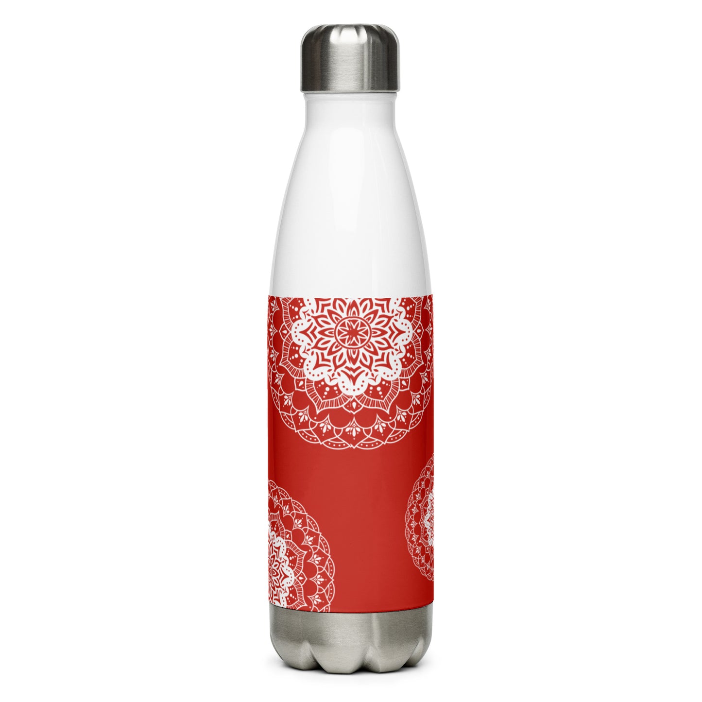 Stainless Steel Water Bottle - Mandala in Orange
