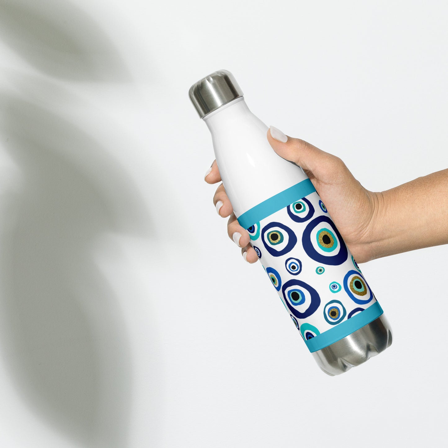 Stainless Steel Water Bottle - Nazar Evil Eye Amulet