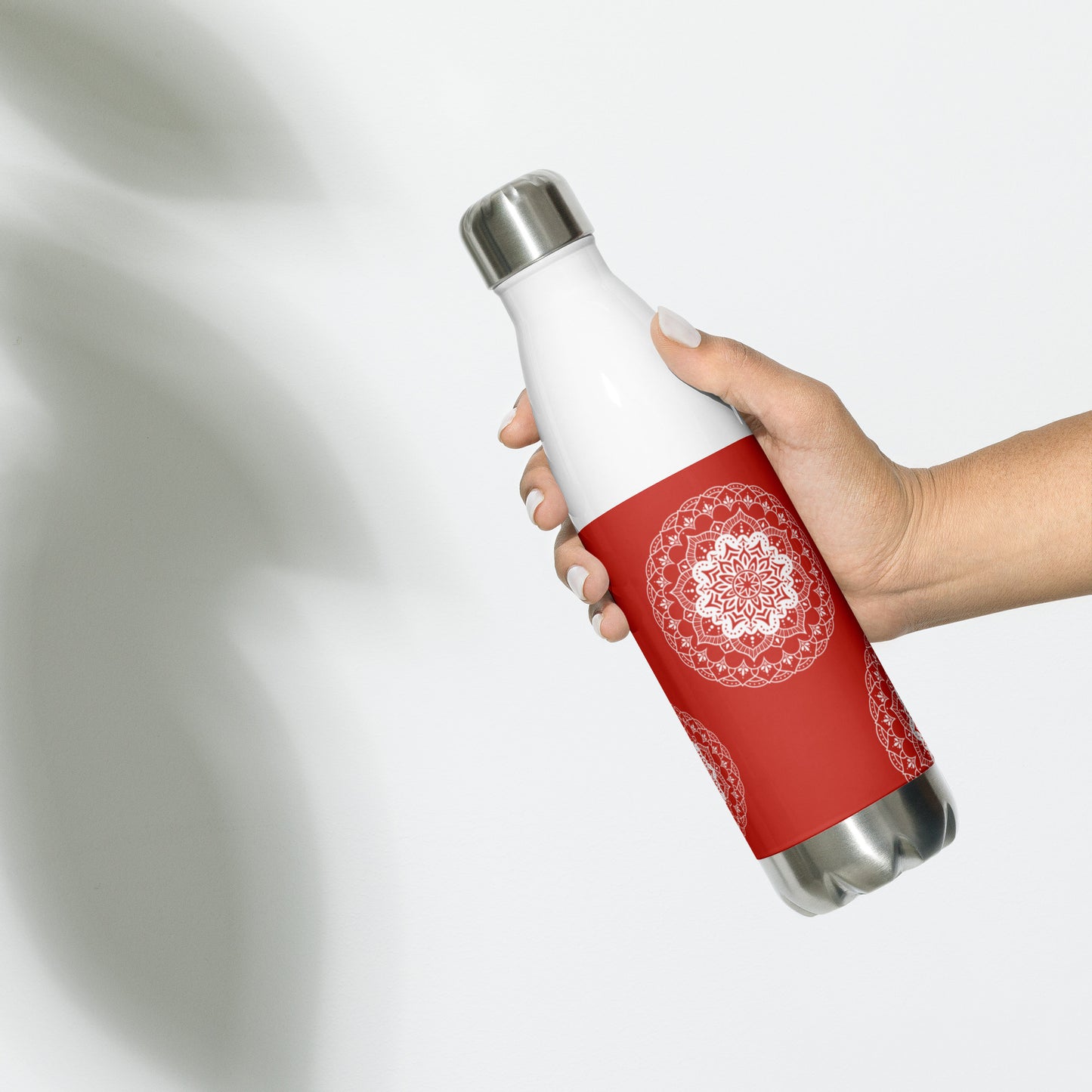 Stainless Steel Water Bottle - Mandala in Orange