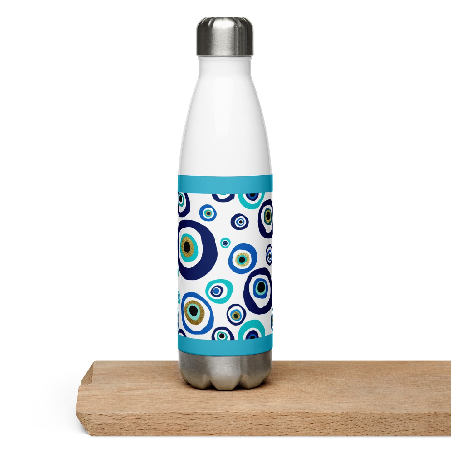 Stainless Steel Water Bottle - Nazar Evil Eye Amulet