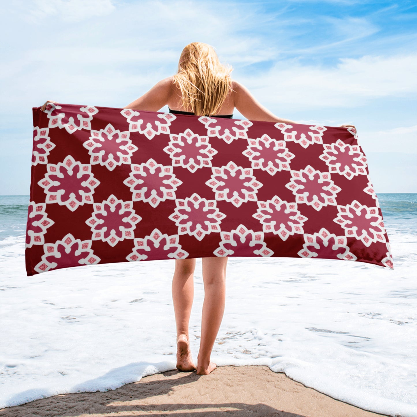 Towel - Arabesque Flower in Rouge