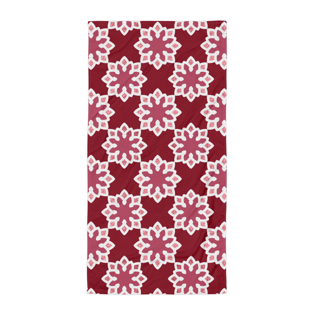 Towel - Arabesque Flower in Rouge