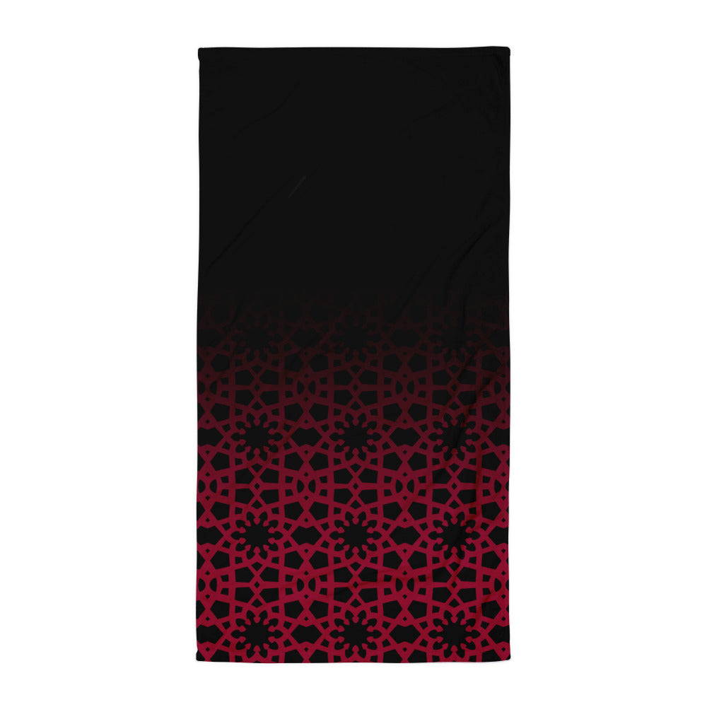 Towel - Geometric Ombre in Black and Red