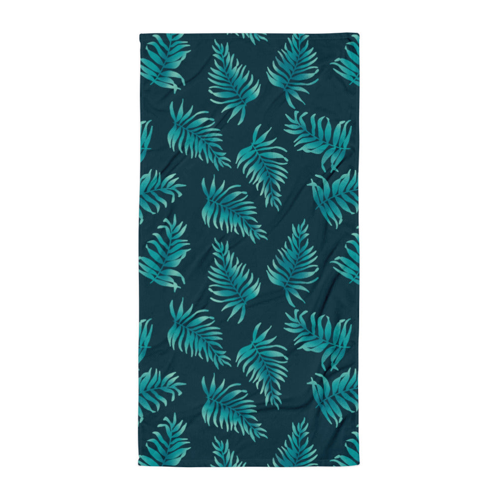 Towel - Palm Leaves in Blue Ombre