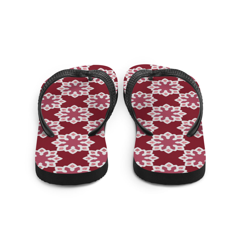 Flip-Flops - Arabesque Flower in Rouge