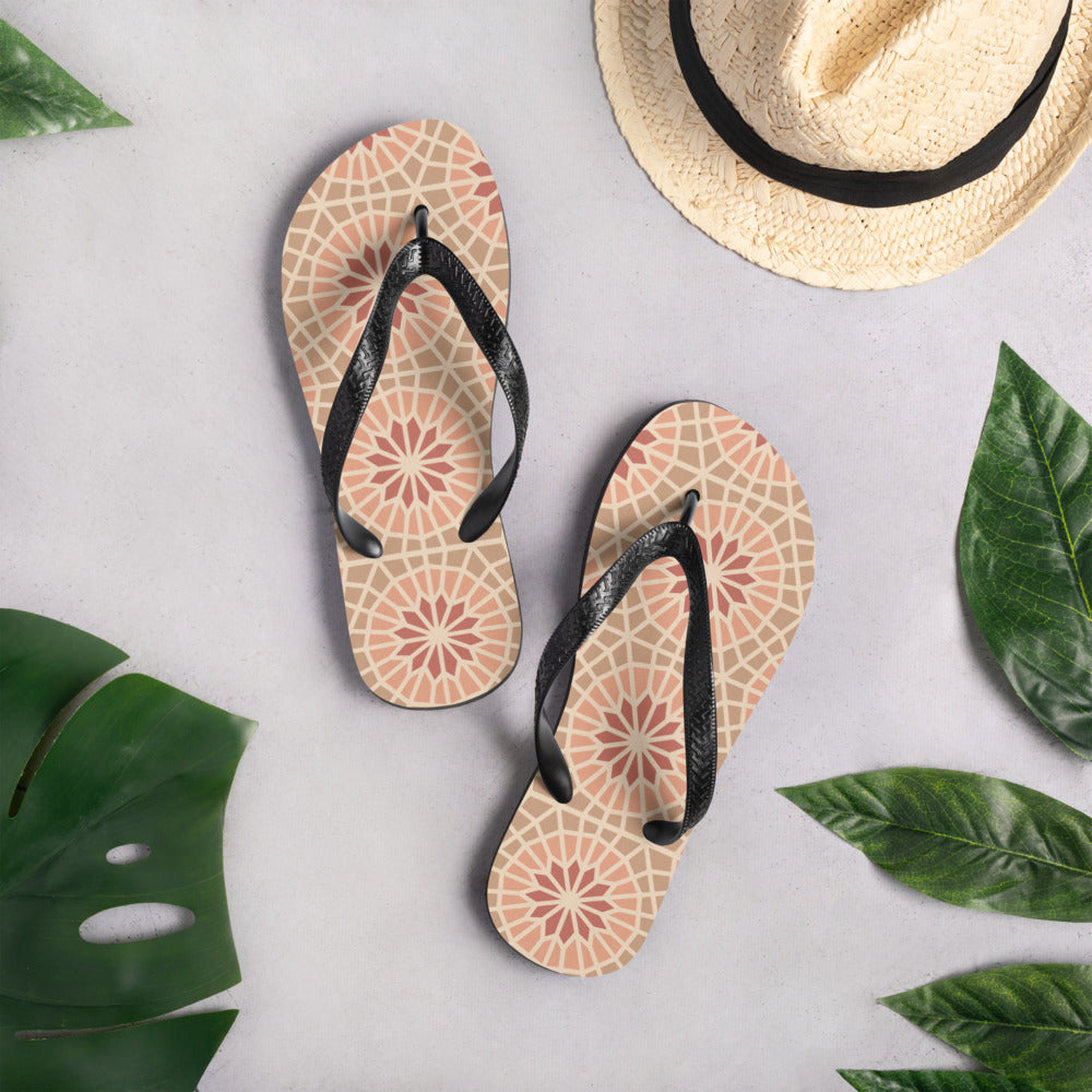 Flip-Flops - Geometric Star 2 - Cocoa and Cream