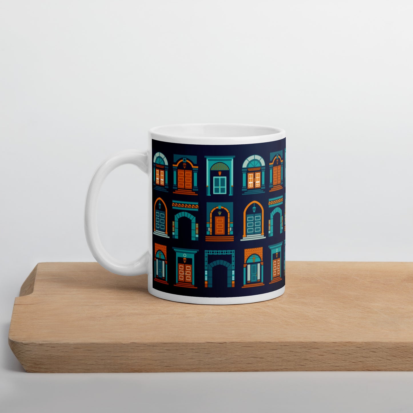 White glossy mug - KAUST Front Doors