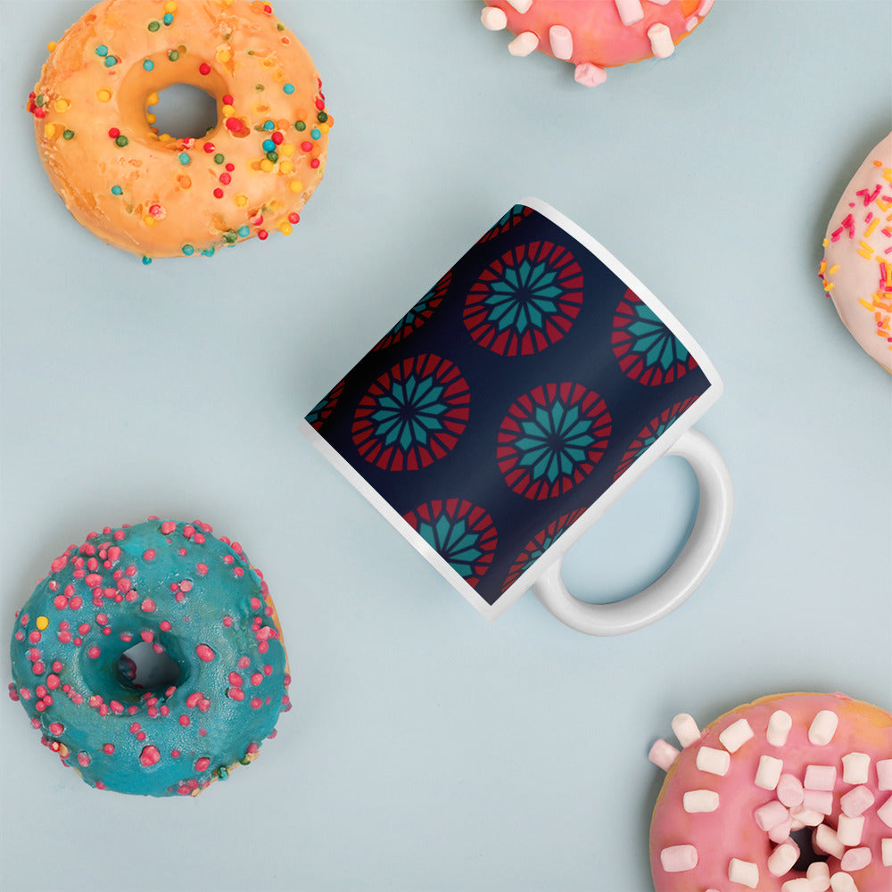 White glossy mug - Geometric Sea Star