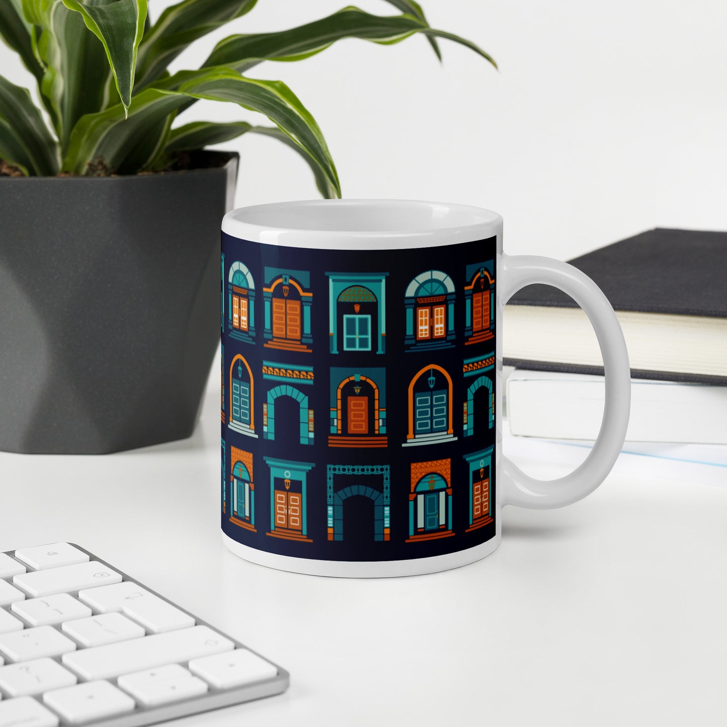 White glossy mug - KAUST Front Doors