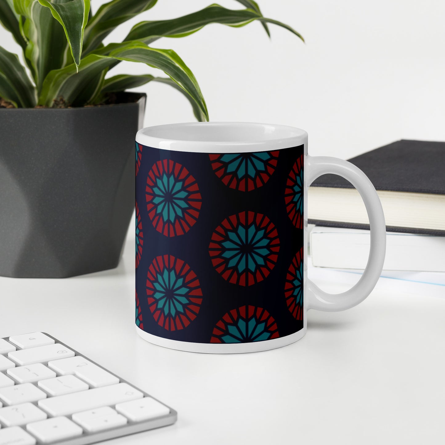 White glossy mug - Geometric Sea Star