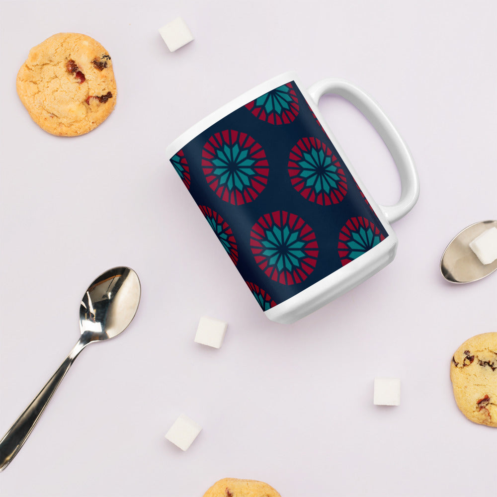 White glossy mug - Geometric Sea Star
