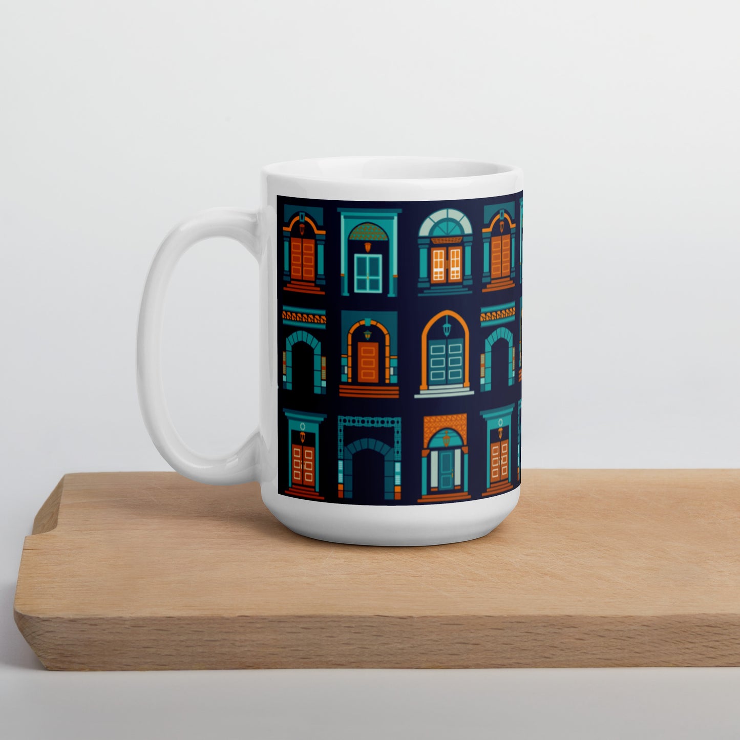 White glossy mug - KAUST Front Doors