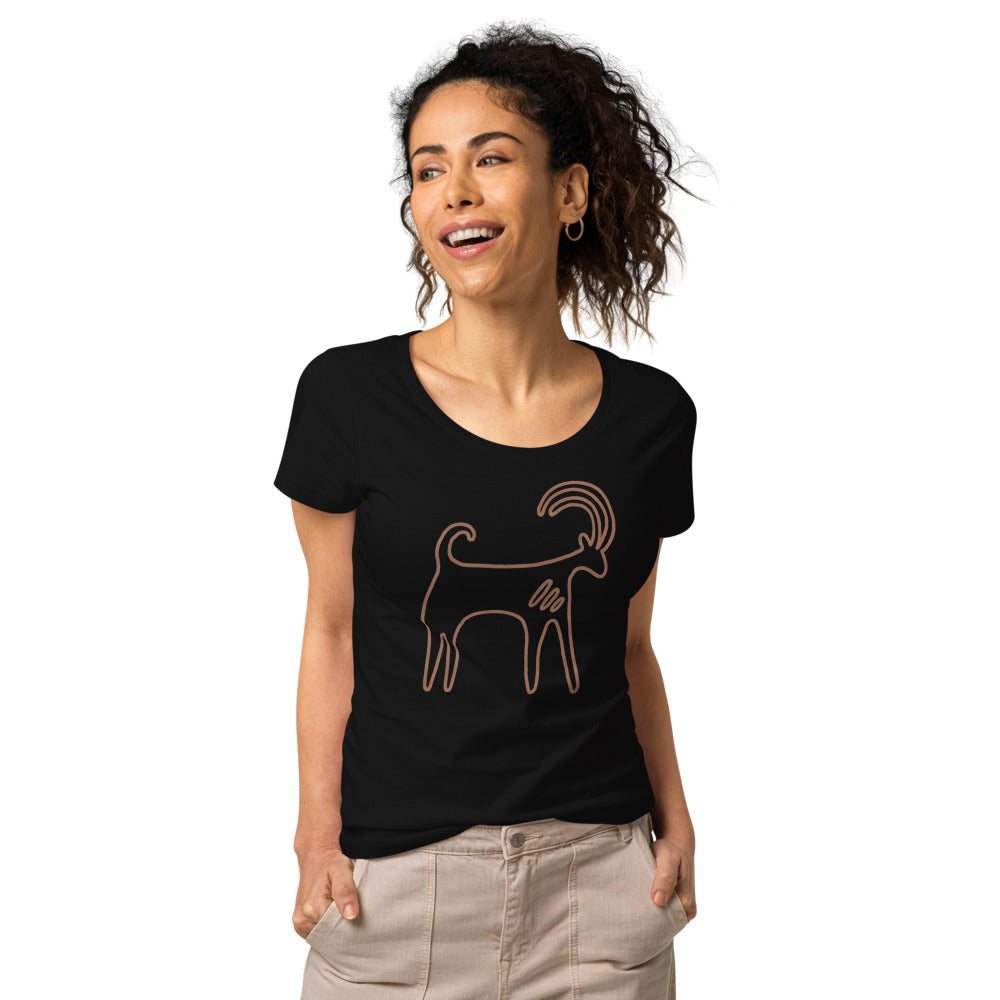 Women’s 100% Organic Cotton t-shirt  🍃 Nubian Ibex Petroglyph