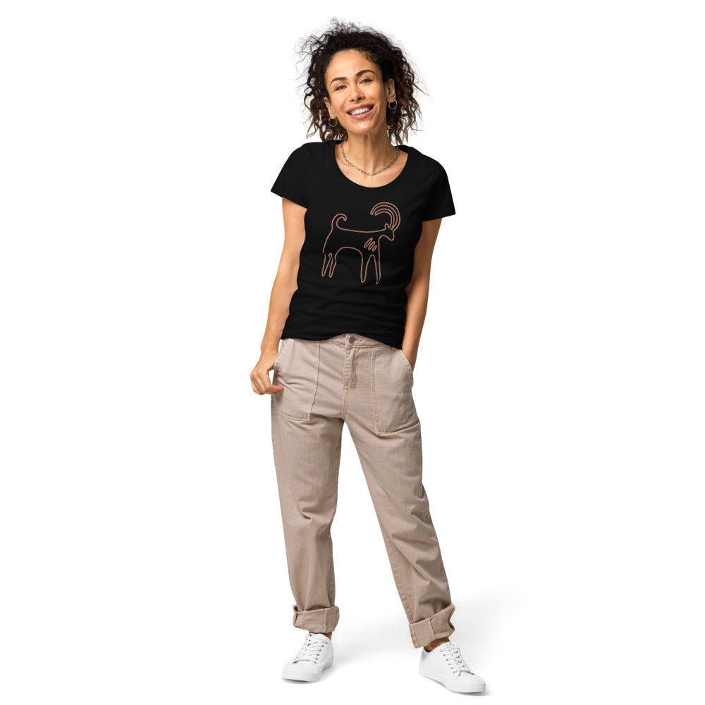 Women’s 100% Organic Cotton t-shirt  🍃 Nubian Ibex Petroglyph