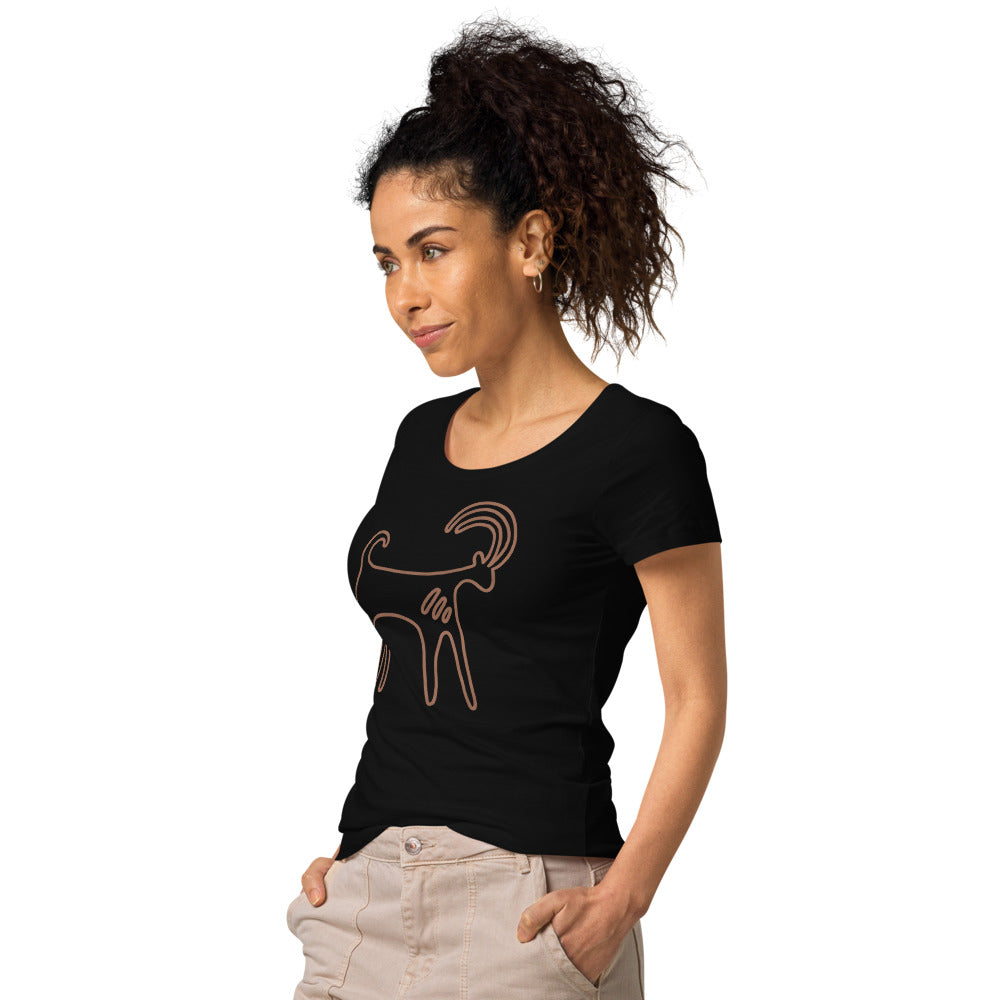 Women’s 100% Organic Cotton t-shirt  🍃 Nubian Ibex Petroglyph