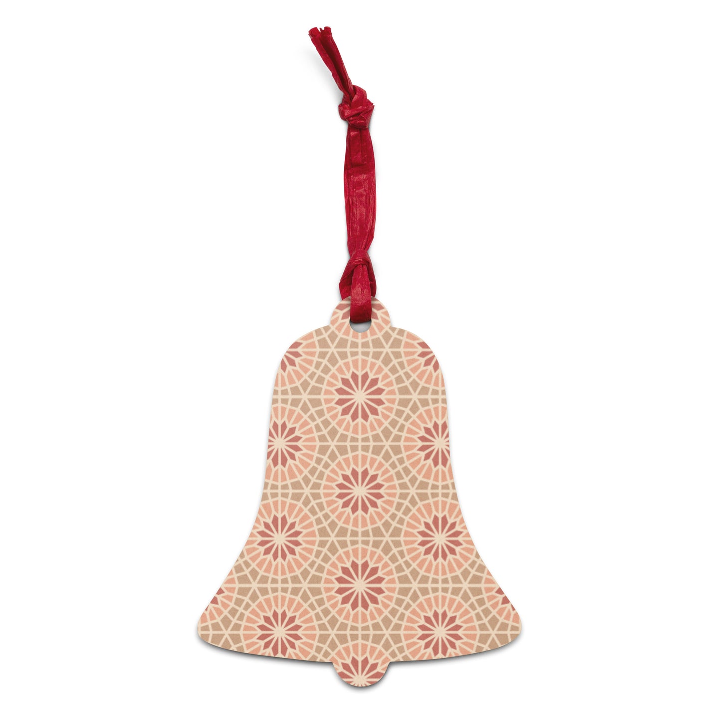 Wooden Holiday Ornaments - Geometric Star in Cocoa and Cream